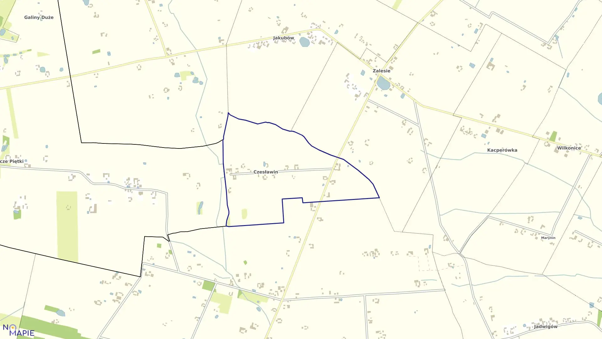 Mapa obrębu CZESŁAWIN w gminie Błędów